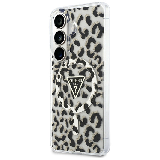 Etui MagSafe dla Samsung Galaxy S26 S942, Guess, IML Leopard Pattern, Czarne