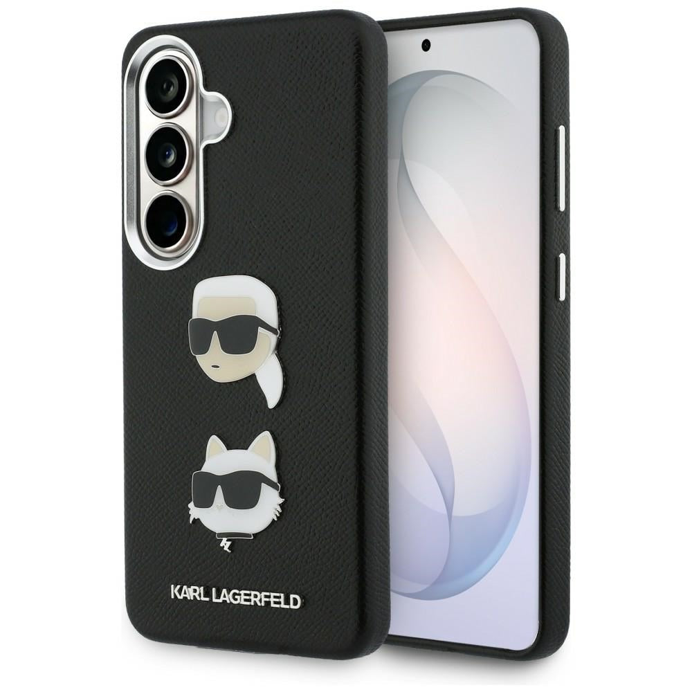Etui na Samsung Galaxy S26 S942, Karl Lagerfeld, Saffiano Karl & Choupette's Head Pin, Czarne