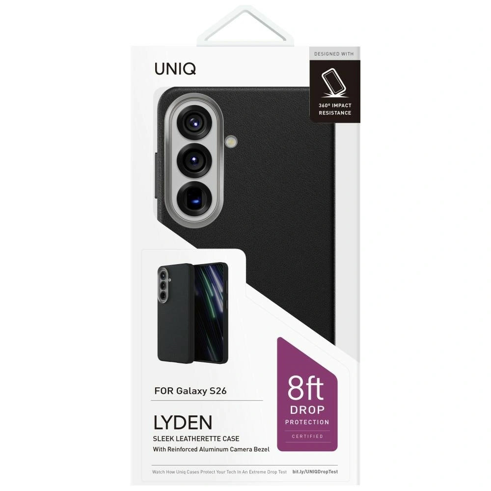 Etui na Samsung Galaxy S26 S942, UNIQ, Lyden Leatherette, Czarne