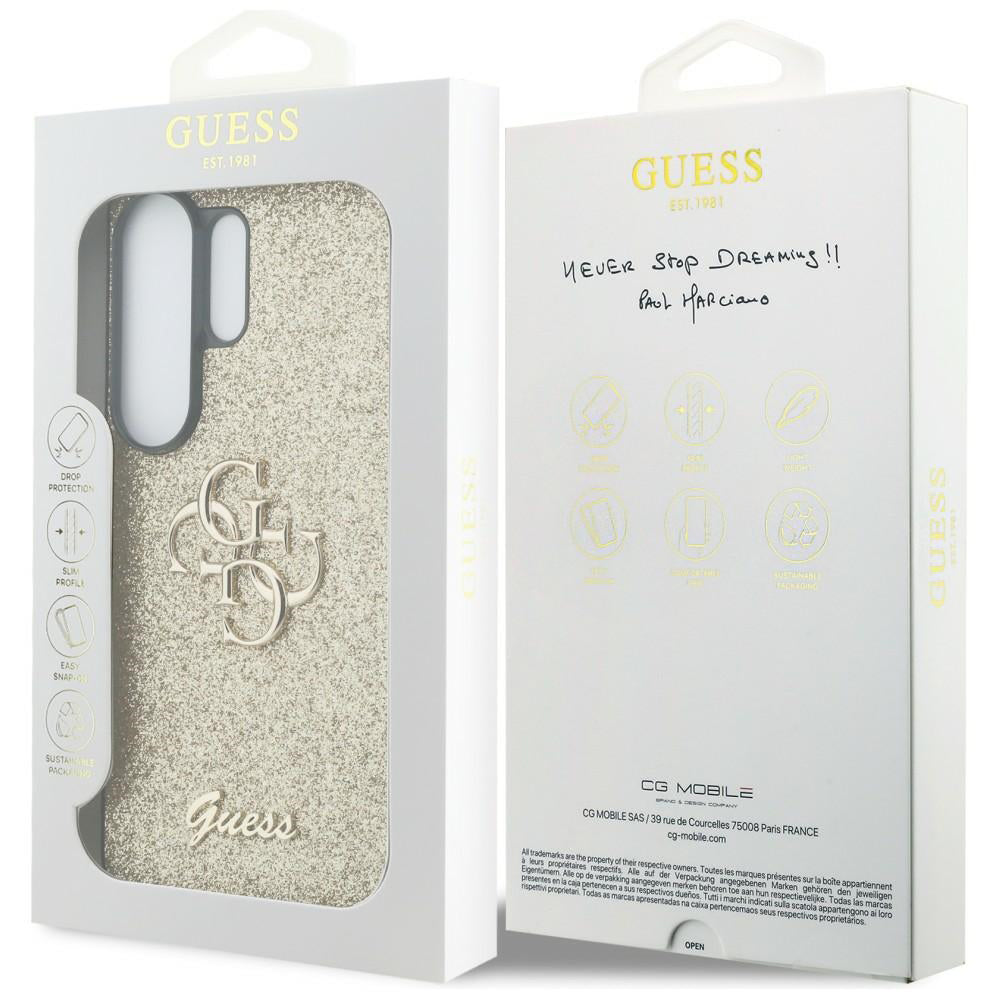 Etui na Samsung Galaxy S26 Ultra S948, Guess, Fixed Glitter Big 4G Metal Frame, Złote