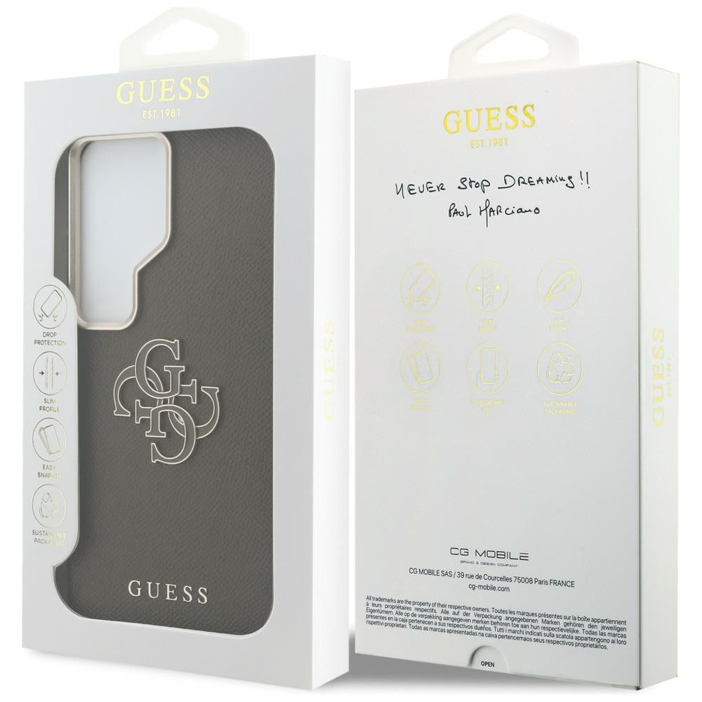 Etui na Samsung Galaxy S26 Ultra S948, Guess, 4G Grained Big and Classic Logo, Brązowy