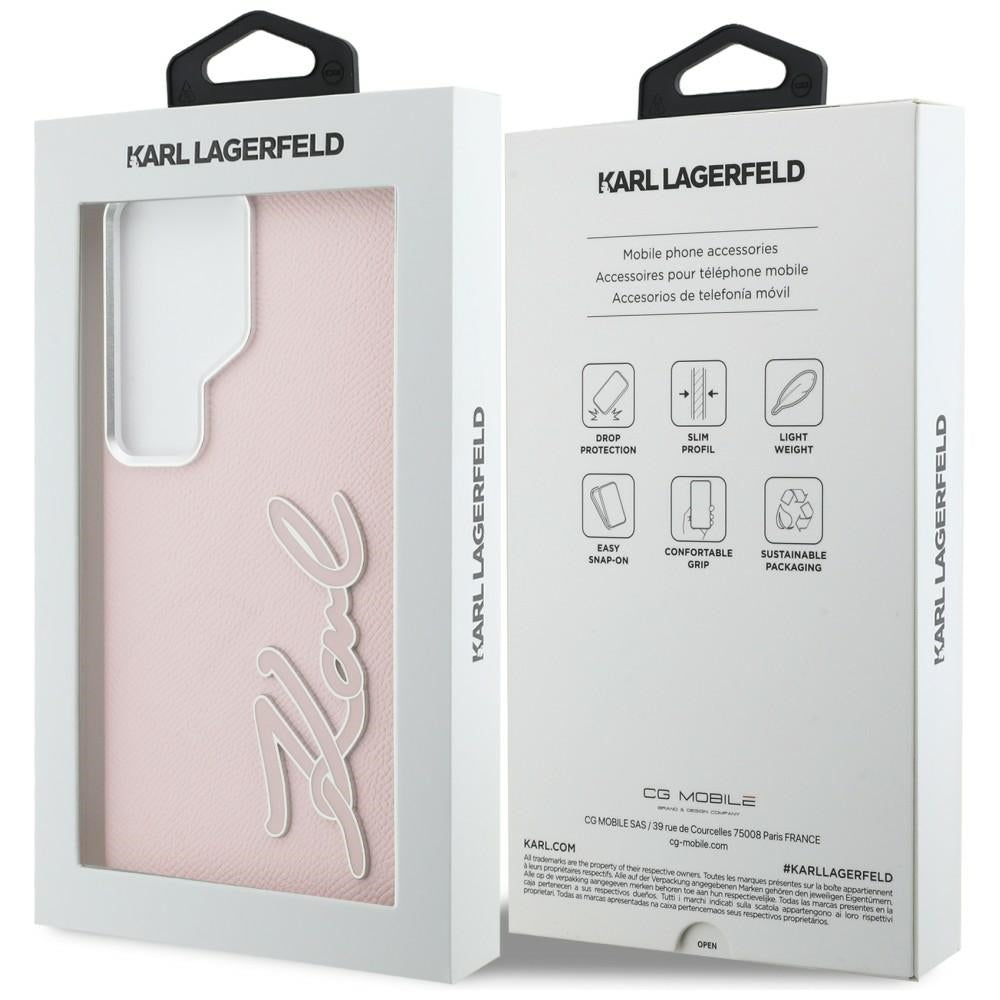 Etui na Samsung Galaxy S26 Ultra S948, Karl Lagerfeld, Signature Resin Logo, Różowy