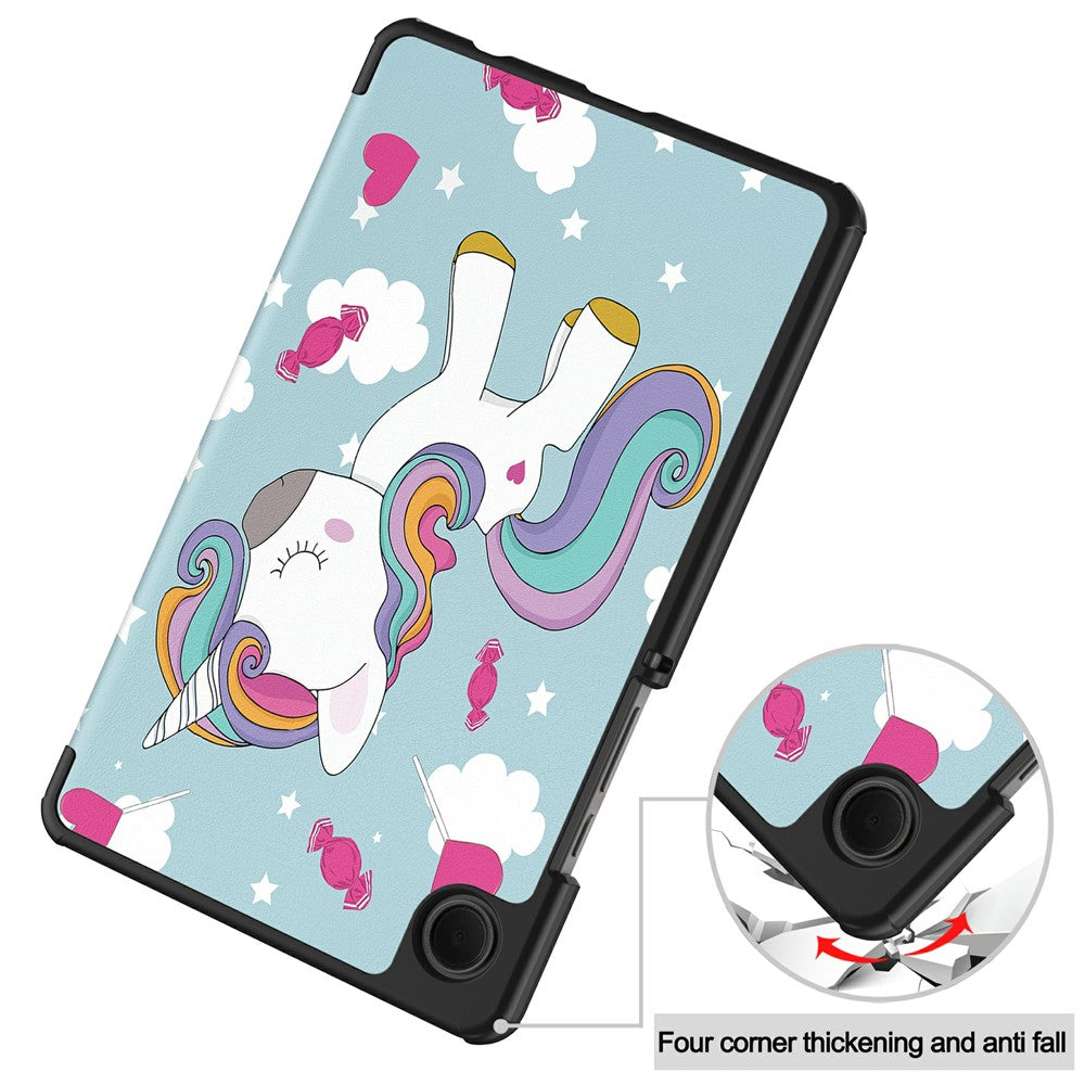 Etui na Samsung Galaxy Tab A11 / Tab A9, Techsuit, FoldPro Unicorn Nowy Model, Wielokolorowy
