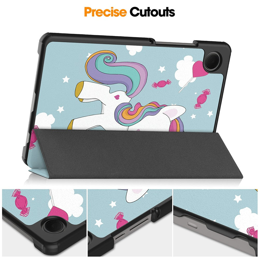 Etui na Samsung Galaxy Tab A11 / Tab A9, Techsuit, FoldPro Unicorn Nowy Model, Wielokolorowy