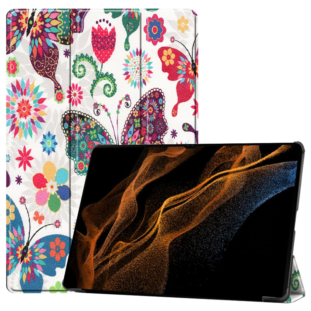 Etui na Samsung Galaxy Tab S10 Ultra / Tab S9 Ultra / Tab S8 Ultra, Techsuit, FoldPro Butterfly, wielokolorowe
