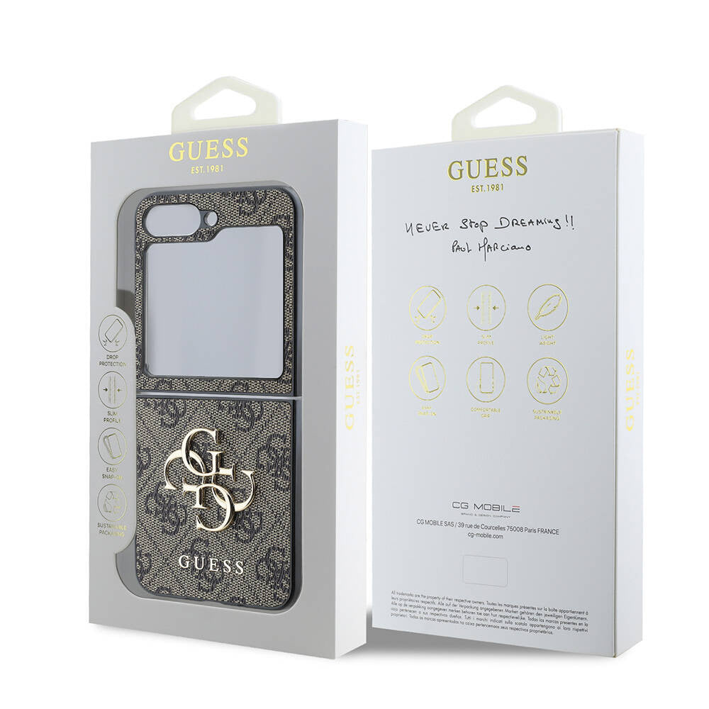Etui do Samsung Galaxy Z Flip7 F766, Guess, 4G Metal Logo, Czarne
