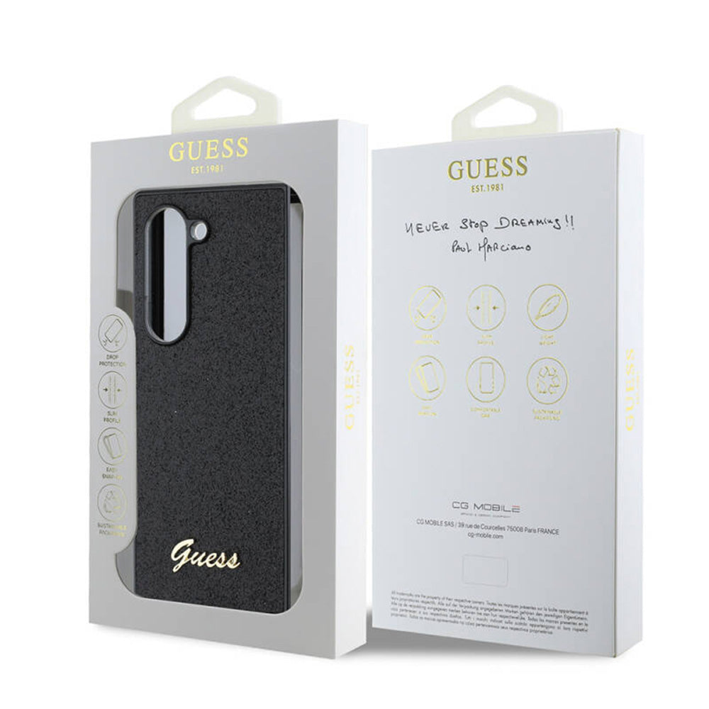 Etui na Samsung Galaxy Z Fold6 F956, Guess, Glitter Script, Czarne