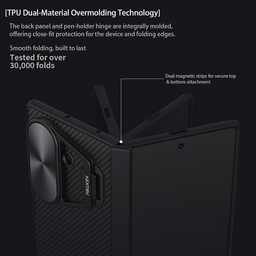 Etui na Samsung Galaxy Z Fold7 F966, Nillkin, CamShield Prop z metalową osłoną obiektywu, czarne