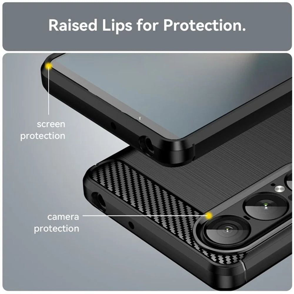 Etui do Sony Xperia 1 VII, Techsuit, Carbon, Czarny