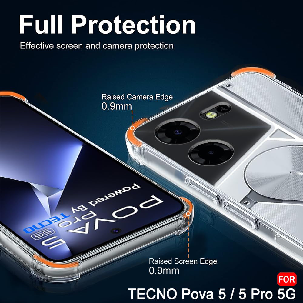 Etui na Tecno Pova 5 Pro, Techsuit, odporne na wstrząsy, przezroczyste