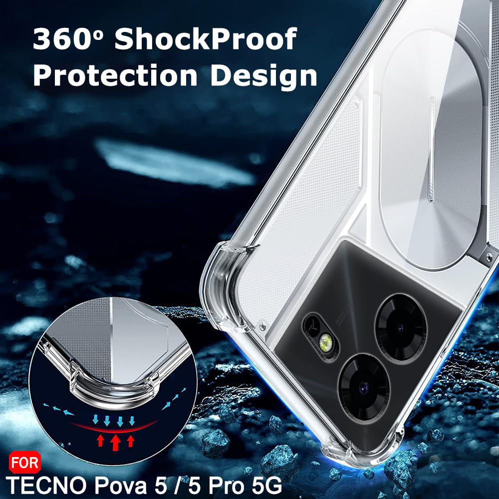 Etui na Tecno Pova 5 Pro, Techsuit, odporne na wstrząsy, przezroczyste