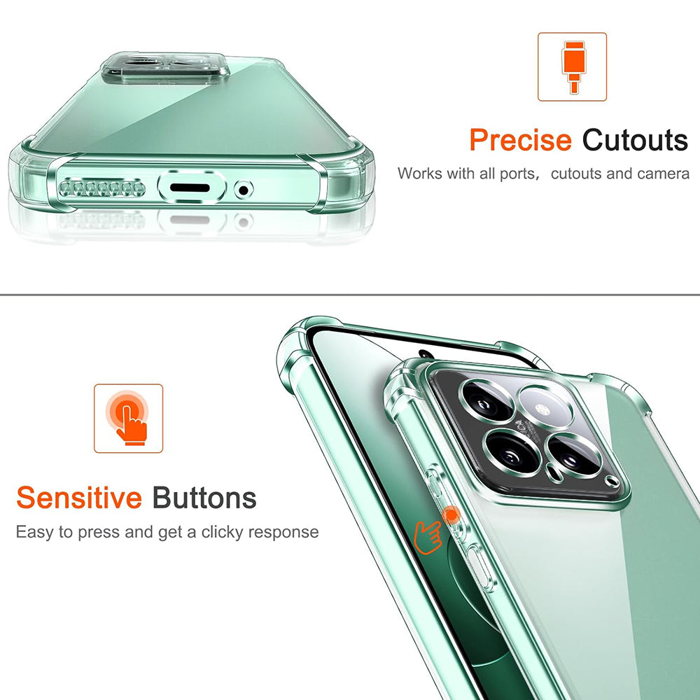 Etui na Xiaomi 14 Pro, Techsuit, Shockproof Clear, Przezroczyste