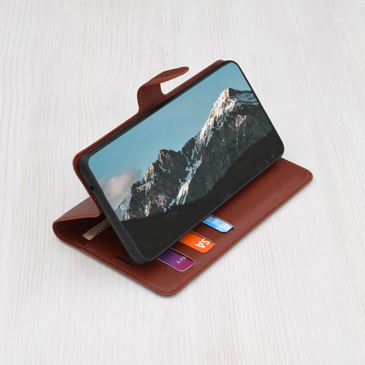Etui na Xiaomi Poco C75 / Redmi 14C, Techsuit, Leather Folio, Brązowe