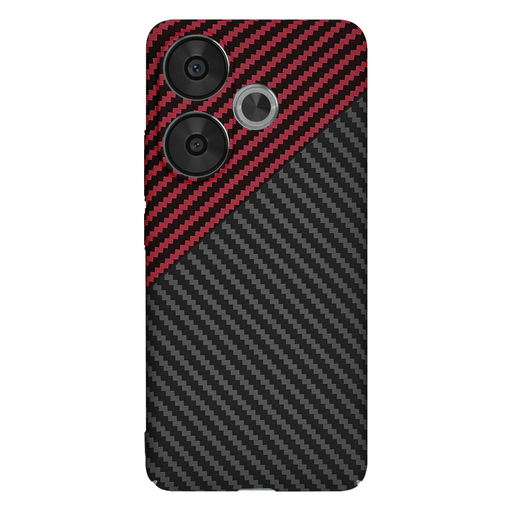 Etui na Xiaomi Poco F6, Techsuit, Carbonite FiberShell, Czarno-Czerwone