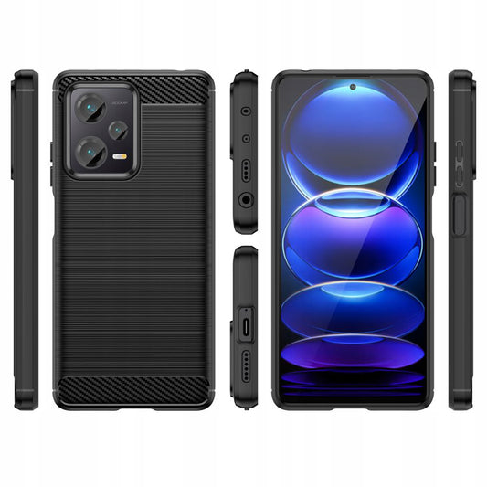 Etui do Xiaomi Poco X5 / Note 12 5G, Techsuit, Carbon, Czarny