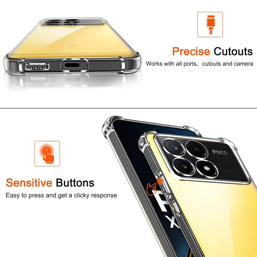 Etui na Xiaomi Poco X6 Pro, Techsuit, Shockproof Clear, Przezroczyste