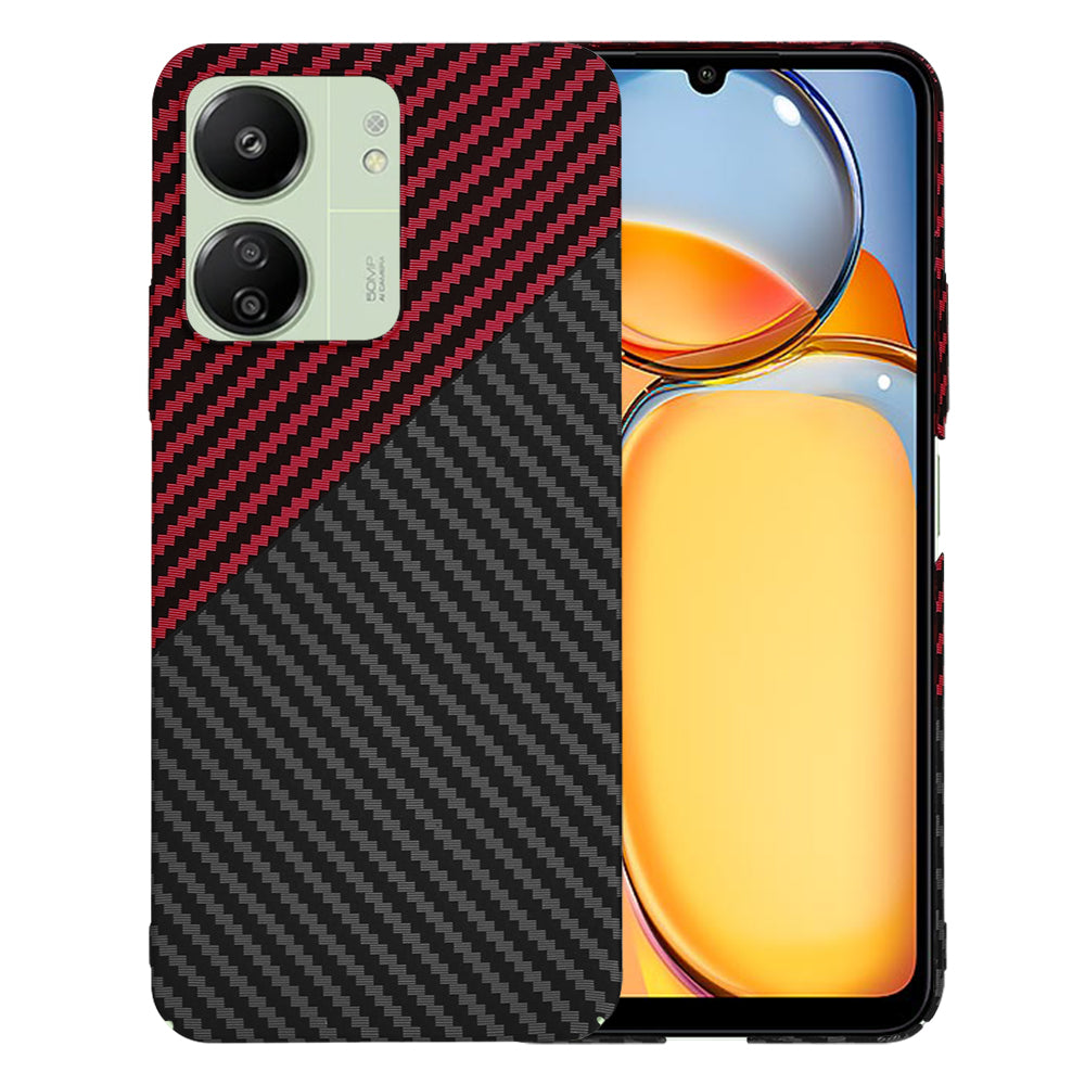 Etui na Xiaomi Redmi 13C 5G / 13C / Poco C65, Techsuit, Carbonite FiberShell, Czarno-Czerwone