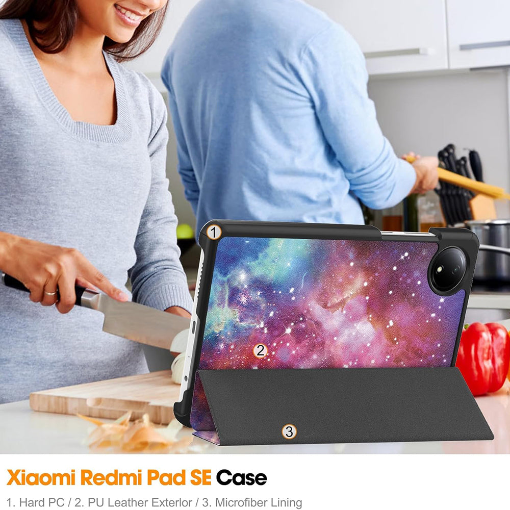 Etui na Xiaomi Redmi Pad SE 8.7, Techsuit, FoldPro Galaxy, Wielokolorowe