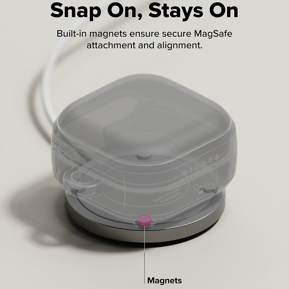 Etui Ringke Onyx Magnetic dla Samsung Galaxy Buds4 / Buds4 Pro, Szare