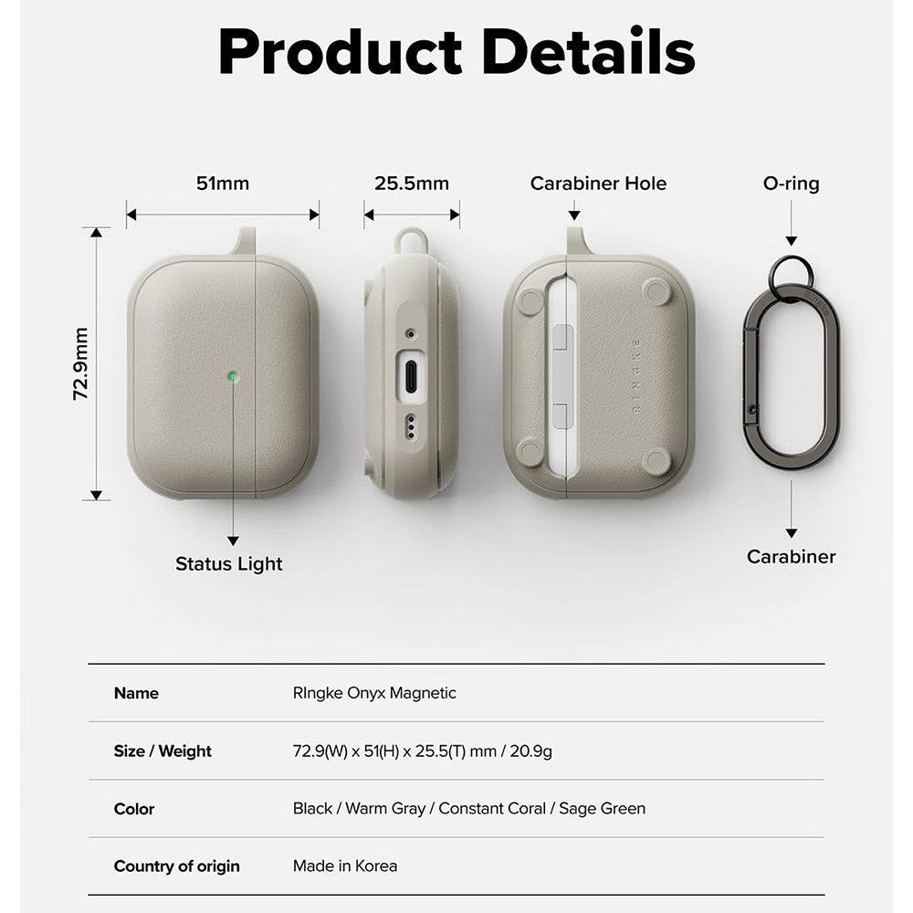 Magnetyczne etui Ringke Onyx do Apple AirPods Pro 3, Szare