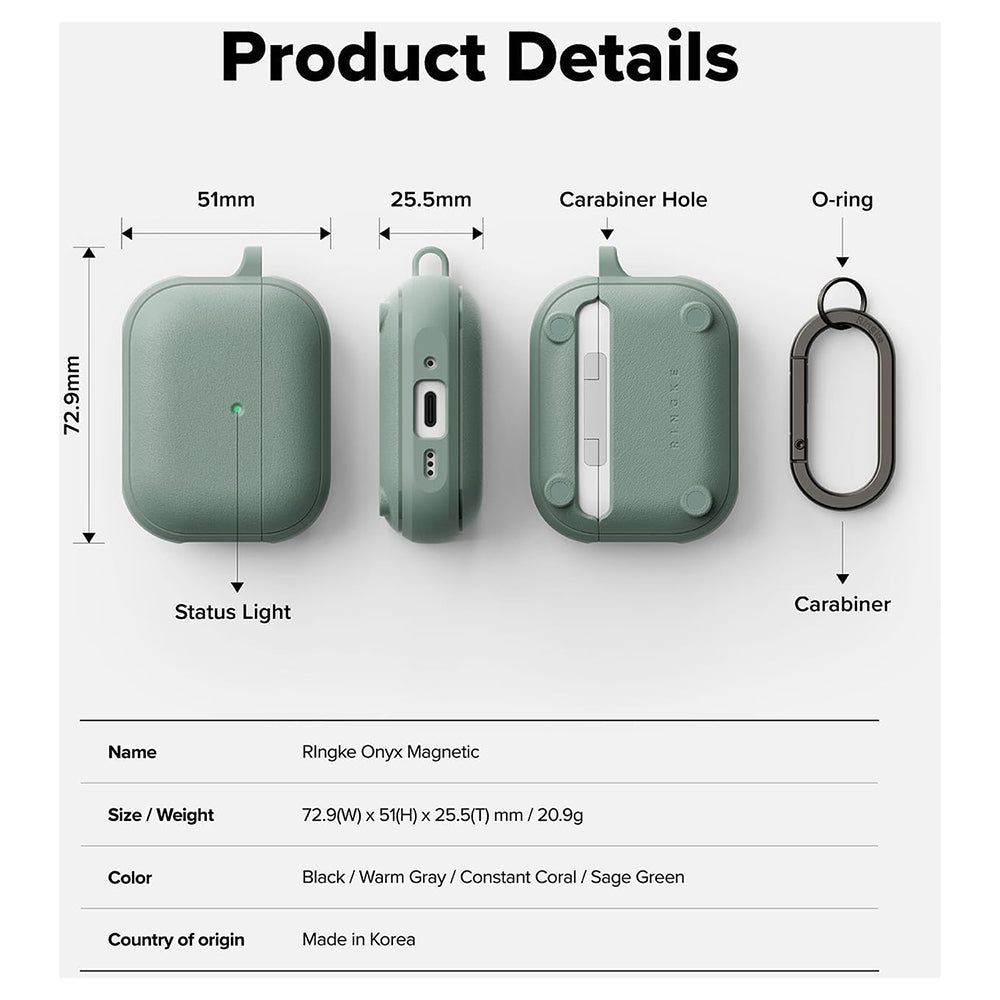 Magnetyczne etui Ringke Onyx do Apple AirPods Pro 3, Zielone