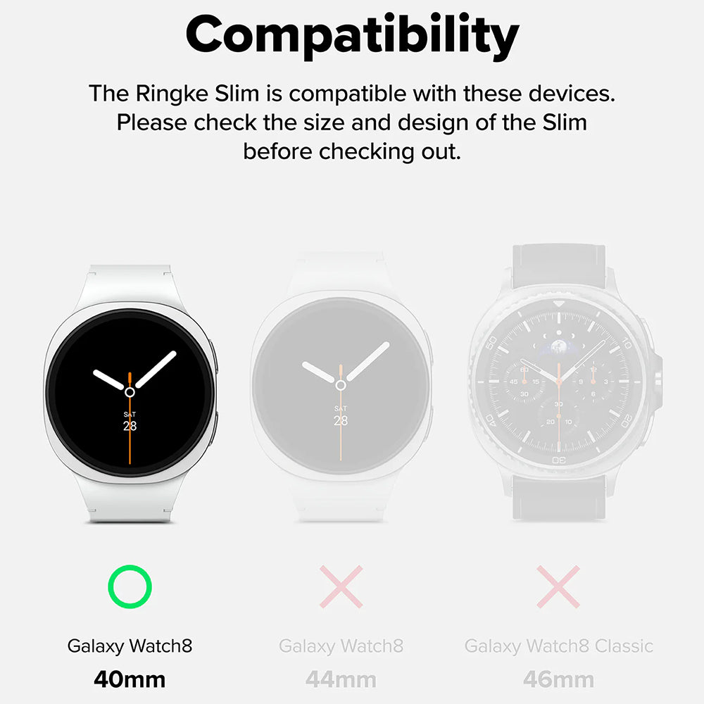 Etui Ringke Slim do Samsung Galaxy Watch8 40mm, Zestaw 2 sztuki, Czarny Mat