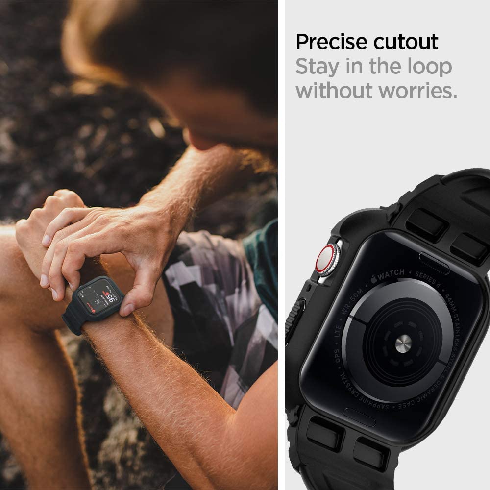 Etui Spigen Rugged Armor Pro do Apple Watch 44mm Series, czarne 062CS25324