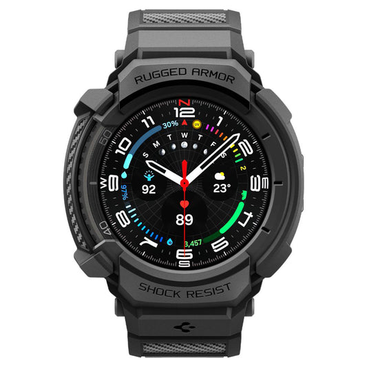 Obudowa Spigen Rugged Armor Pro dla Samsung Galaxy Watch8 Classic, Matowa Czarna ACS10013