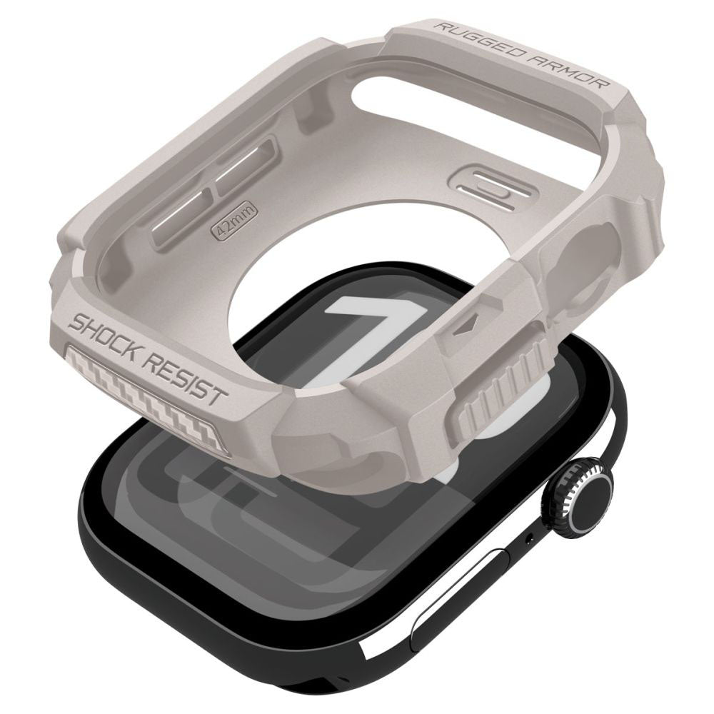 Etui Spigen Rugged Armor V2 dla Apple Watch Series 10 / 11 42mm, Beżowe ACS10493