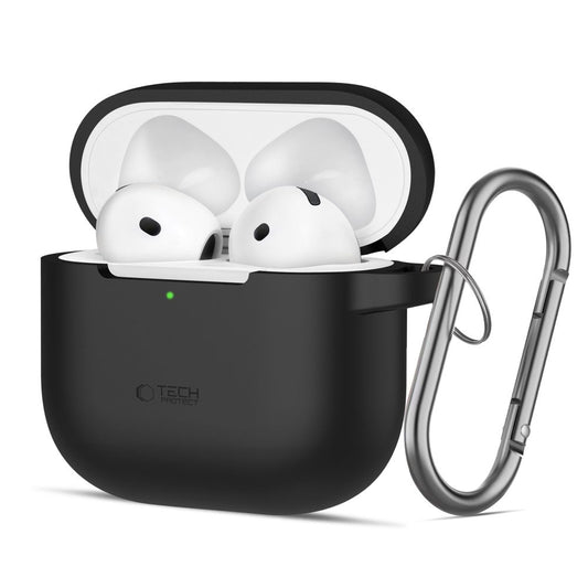 Etui Tech-Protect Silicone Hook dla Apple AirPods 4, Czarne