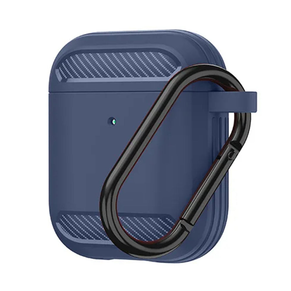 Etui Techsuit Carbon na Apple AirPods Gen 2 / Gen 1, Granatowe