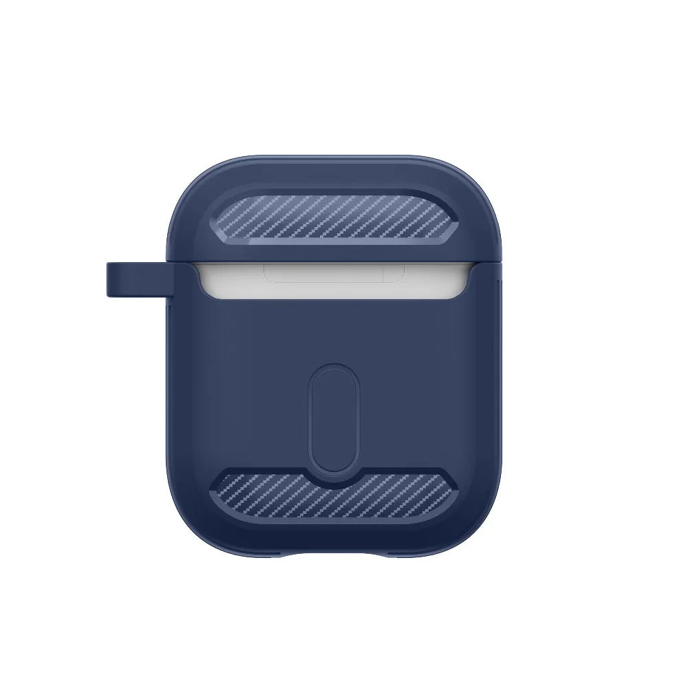 Etui Techsuit Carbon na Apple AirPods Gen 2 / Gen 1, Granatowe