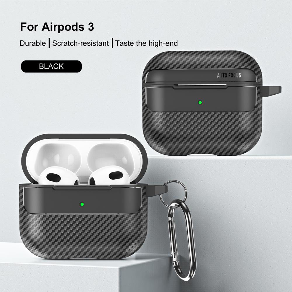 Etui Techsuit CarbonFiber do Apple AirPods 3, czarne