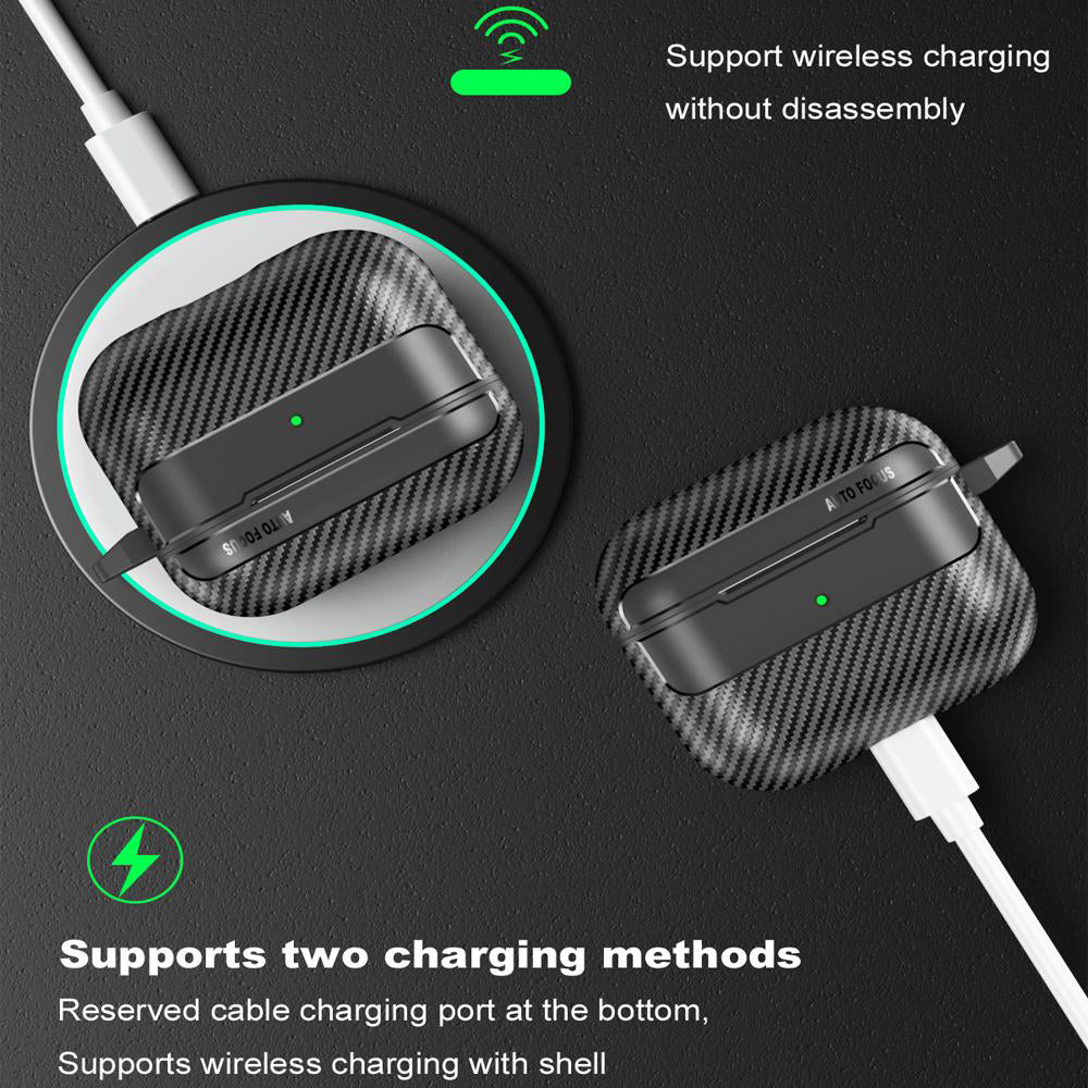 Etui Techsuit CarbonFiber do Apple AirPods 3, czarne