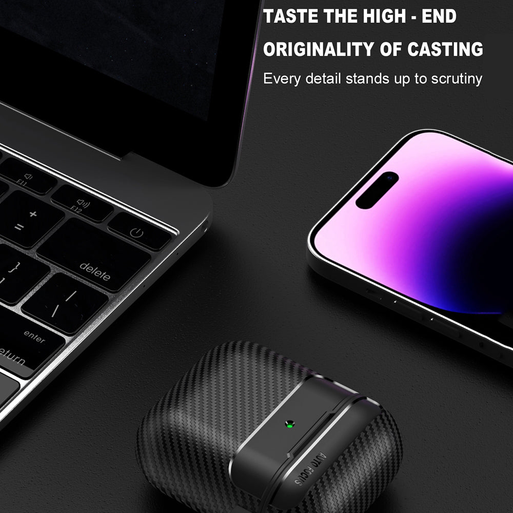 Etui Techsuit CarbonFiber do Apple AirPods Gen 2 / Gen 1, czarne