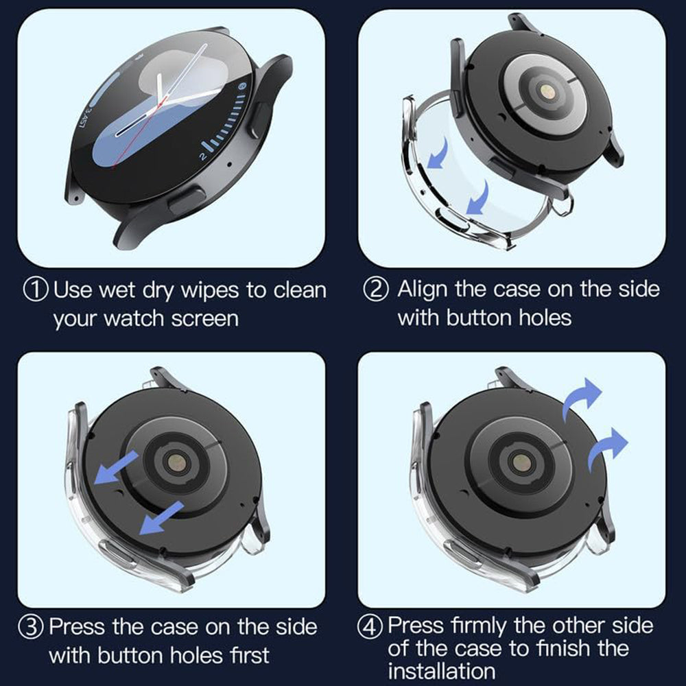 Etui Techsuit Defense360 Pro do Samsung Galaxy Watch7 44mm, Przezroczyste