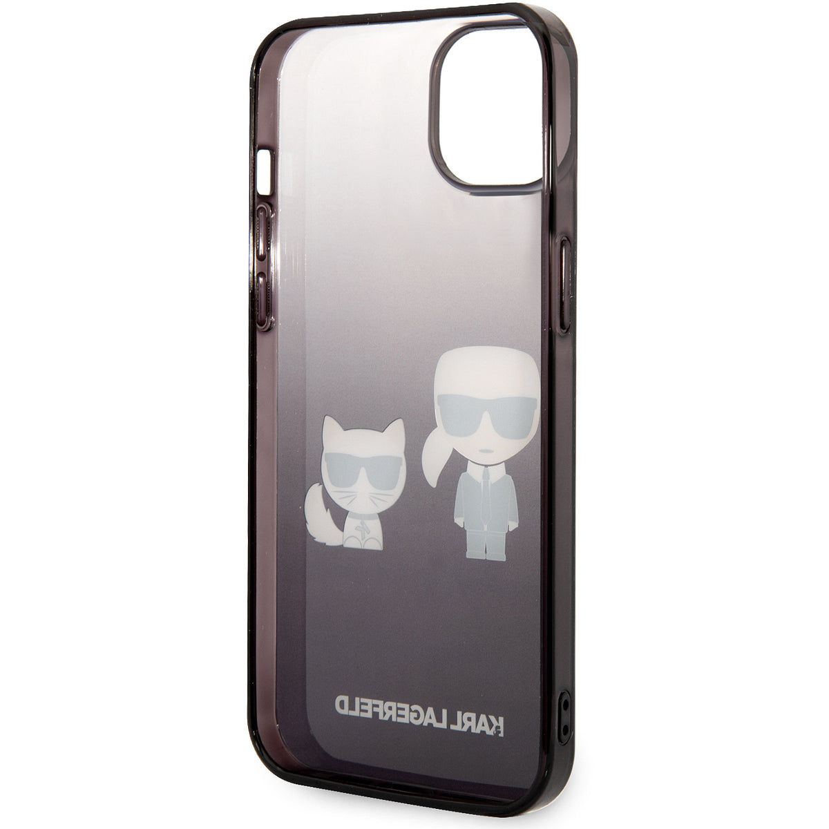 Etui na Apple iPhone 14 Plus, Karl Lagerfeld, Gradient Karl & Choupette, Czarne