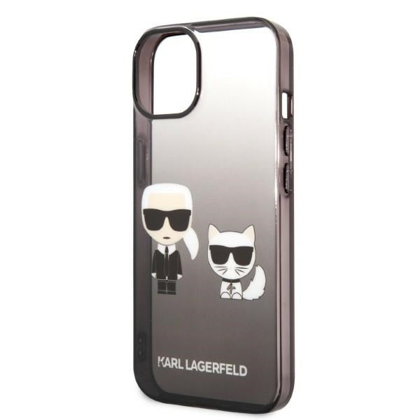 Etui na Apple iPhone 14 Plus, Karl Lagerfeld, Gradient Karl & Choupette, Czarne