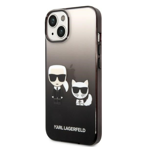Etui na Apple iPhone 14 Plus, Karl Lagerfeld, Gradient Karl & Choupette, Czarne