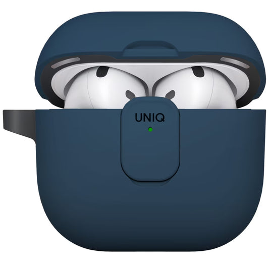 Etui UNIQ Clyde dla Apple AirPods 4, Czarne Niebieskie