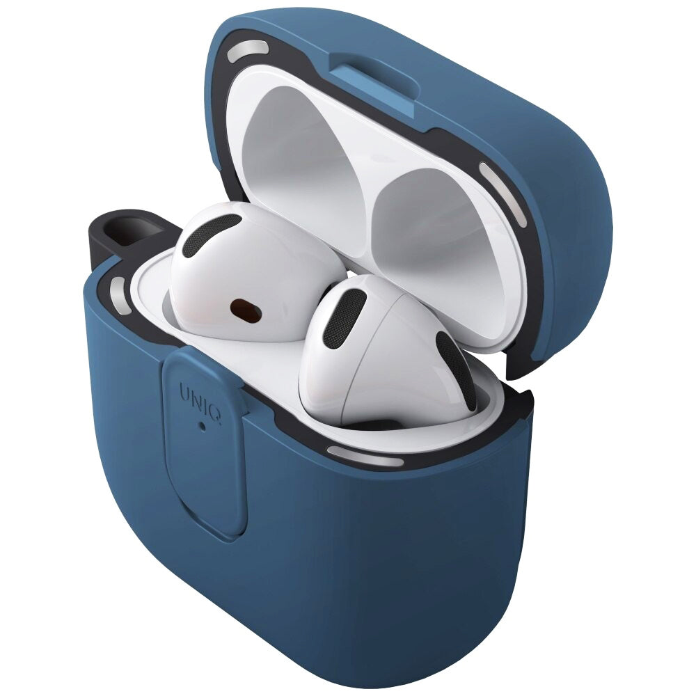 Etui UNIQ Clyde dla Apple AirPods 4, Czarne Niebieskie