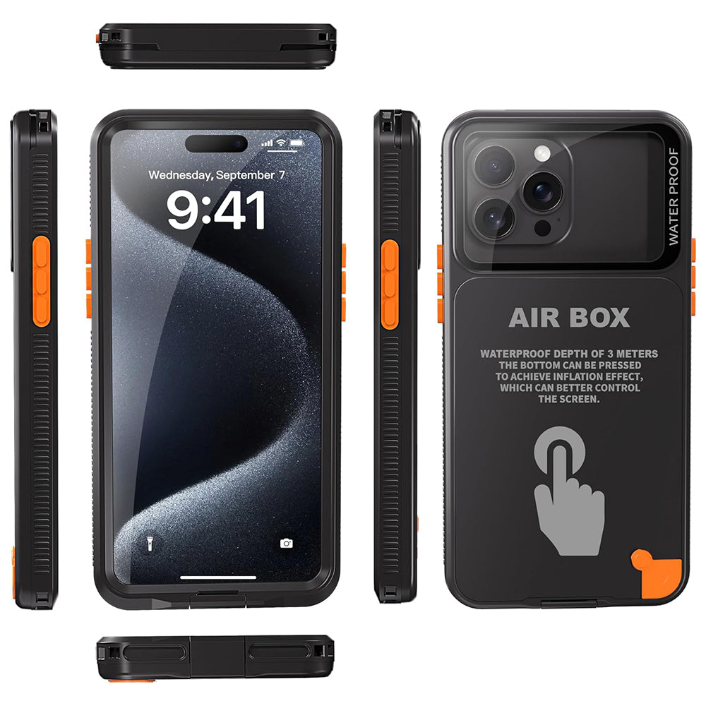 Uniwersalne wodoodporne etui na telefon do 6,1 cala, ShellBox, AirBox, czarne