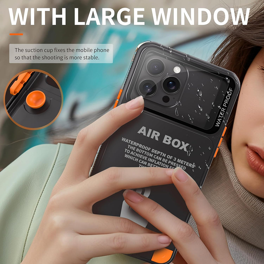 Uniwersalne wodoodporne etui na telefon do 6,1 cala, ShellBox, AirBox, czarne