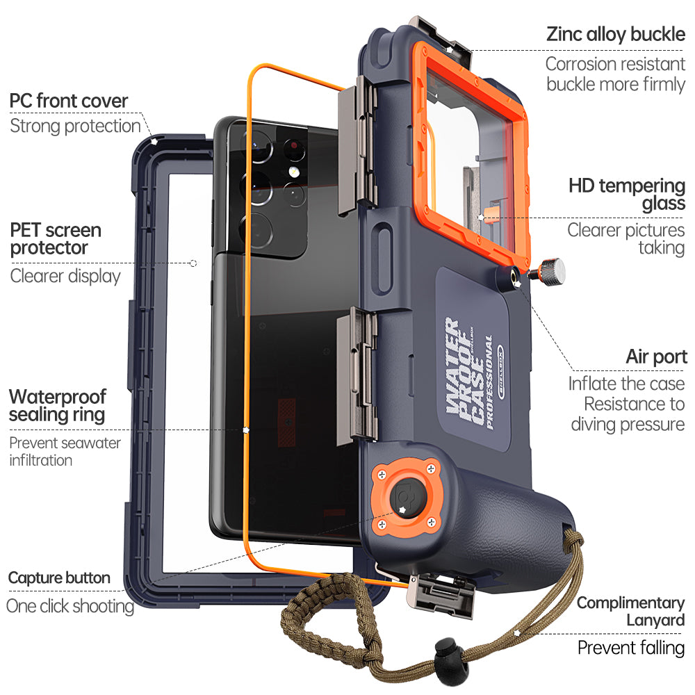 Uniwersalne Etui Wodoodporne na Telefon max. 6.8 cala, ShellBox, Czarne