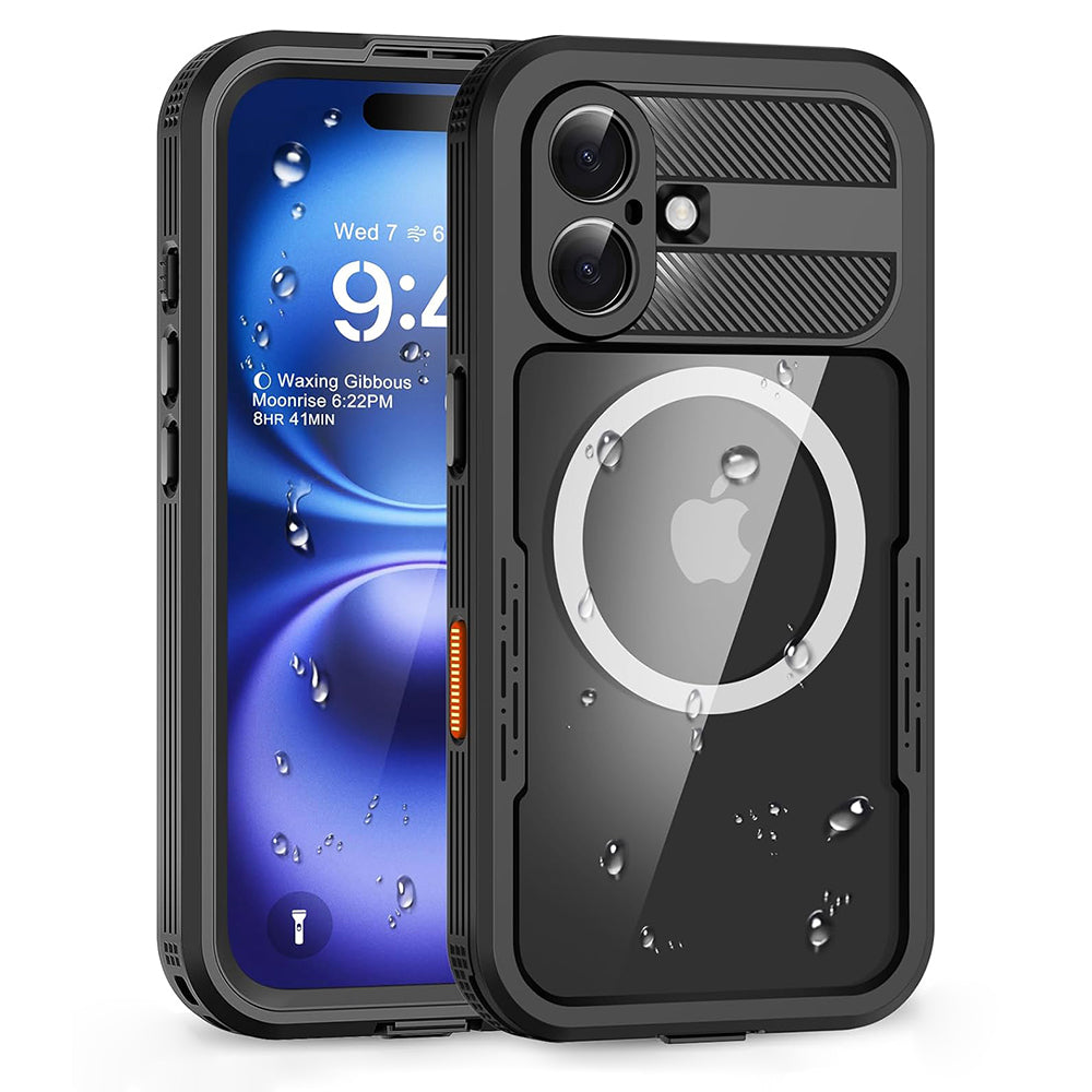 Wodoodporne etui do Apple iPhone 16, ShellBox, Carbon, czarne