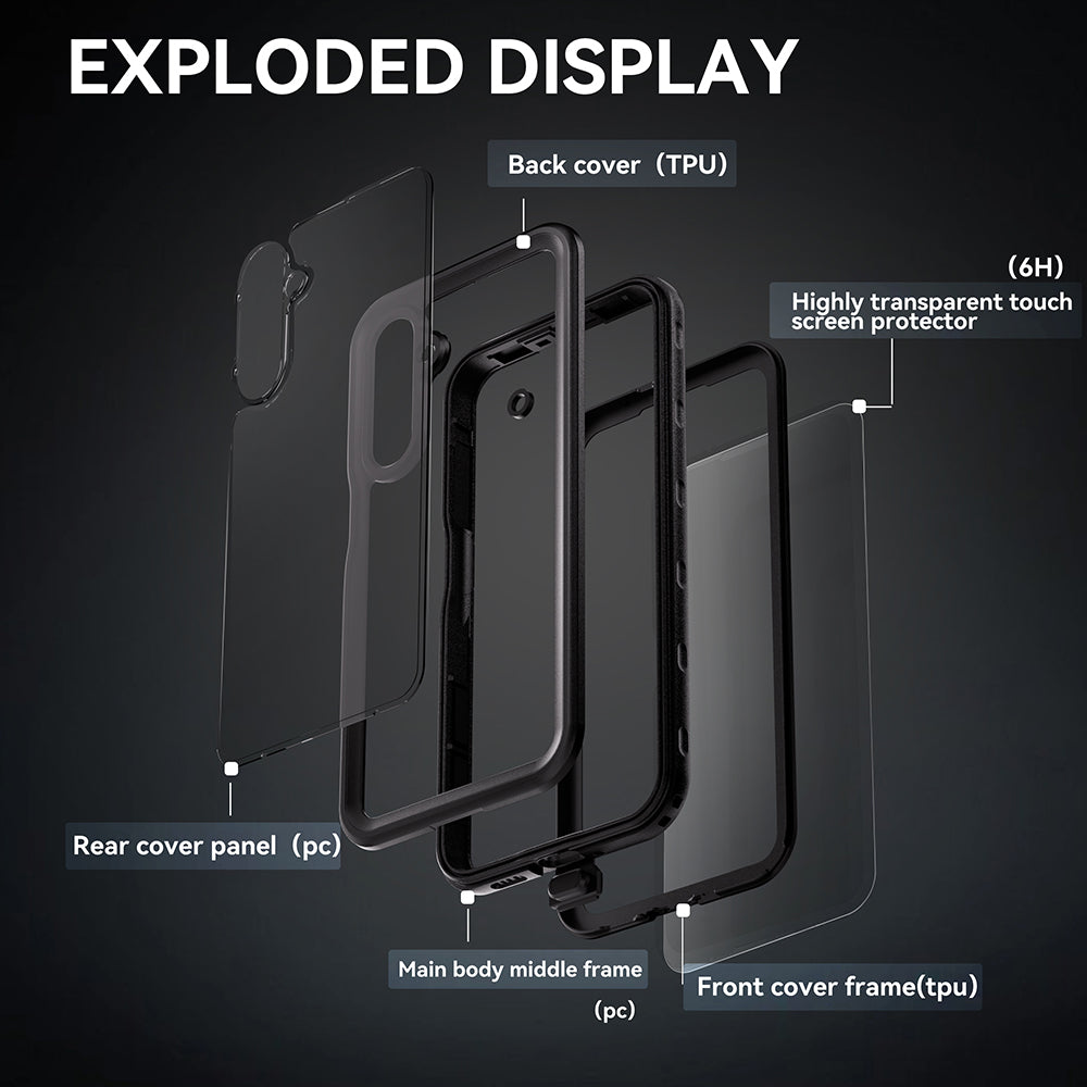 Wodoodporne etui do Samsung Galaxy A16 5G A166 / A16 4G A165, ShellBox, czarne
