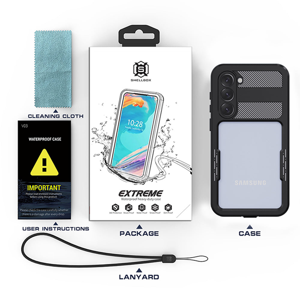 Wodoodporne etui do Samsung Galaxy S23+ S916, ShellBox, czarne