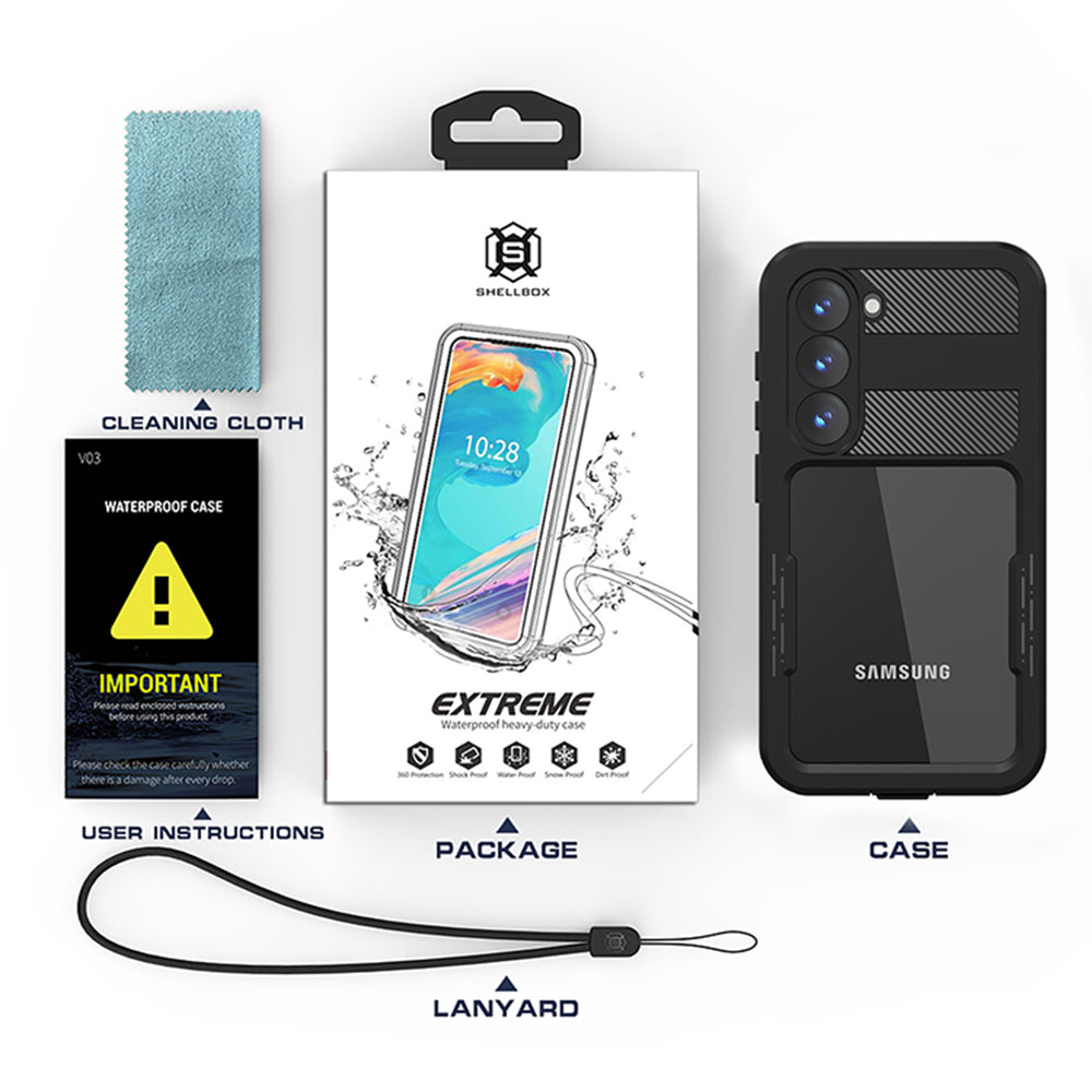 Wodoodporne etui do Samsung Galaxy S23 S911, ShellBox, czarne