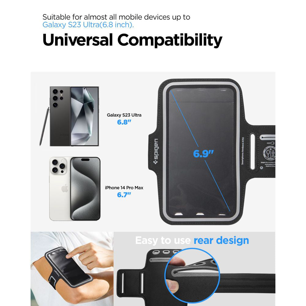 Uniwersalne wodoodporne etui na telefon do 6,9 cala, Spigen, Dynamic Shield, czarne AMP07187