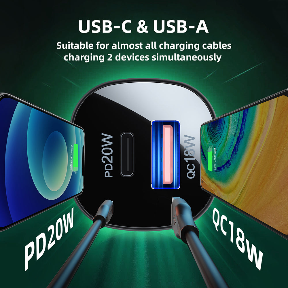 Ładowarka samochodowa Acefast B1, 38W, 3A, 1 x USB-A - 1 x USB-C, Czarna